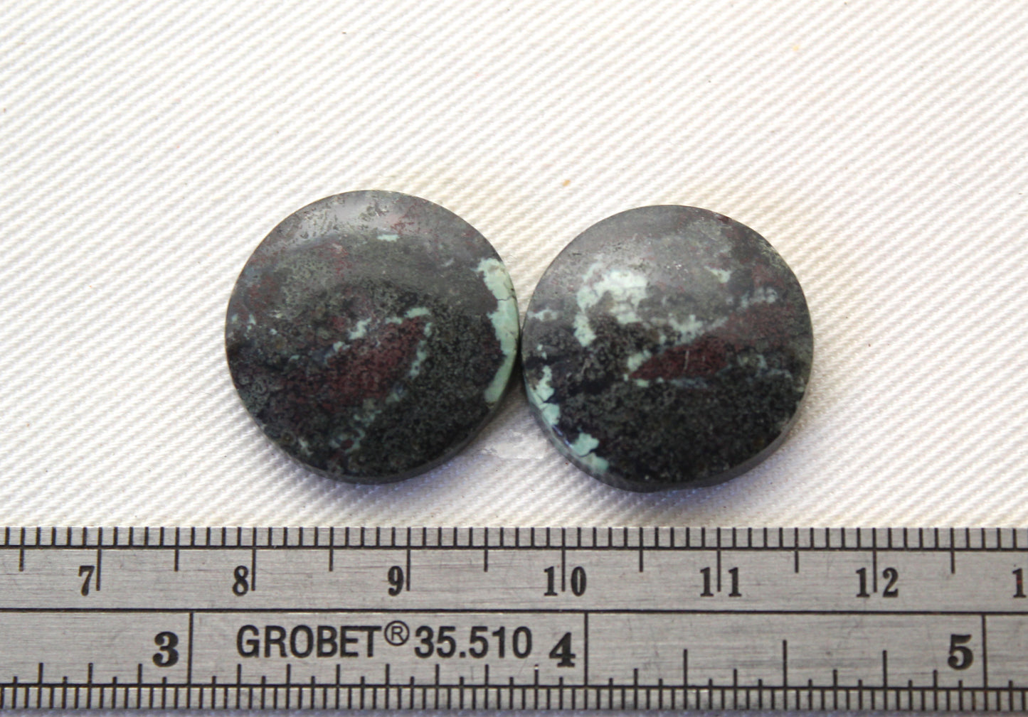 Wonosobo Jasper Cabochons Pair Gemstone round 19MM