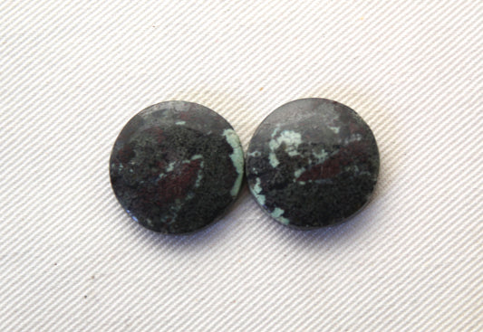 Wonosobo Jasper Cabochons Pair Gemstone round 19MM