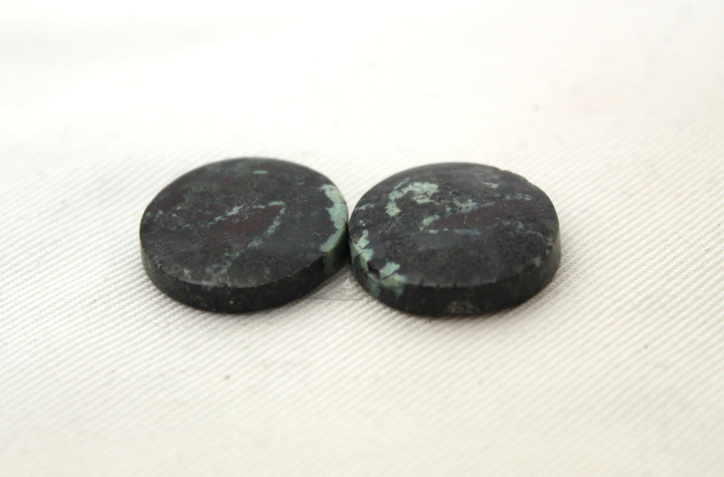 Wonosobo Jasper Cabochons Pair Gemstone round 19MM