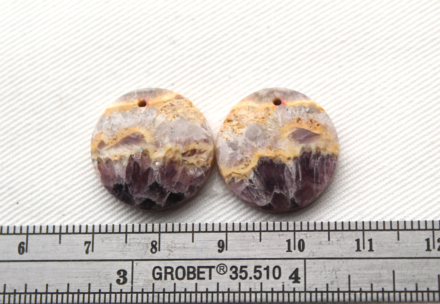 Sauge Améthyste Cabochon Paire Gemme Forme Libre