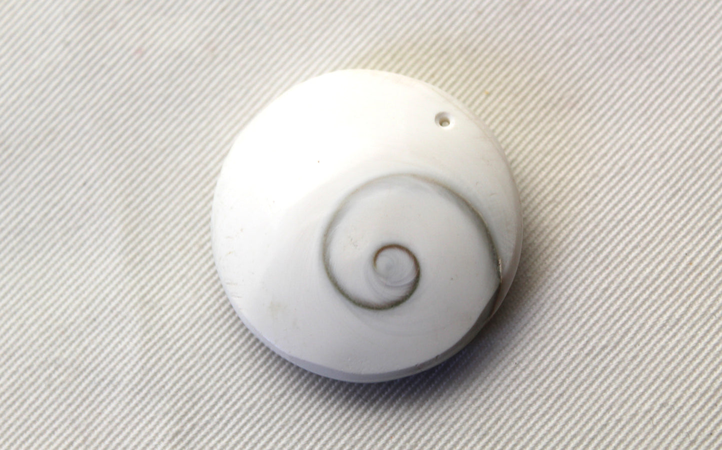 Large Shiva Eye Snail fossil gemstone 34MM DRILLED