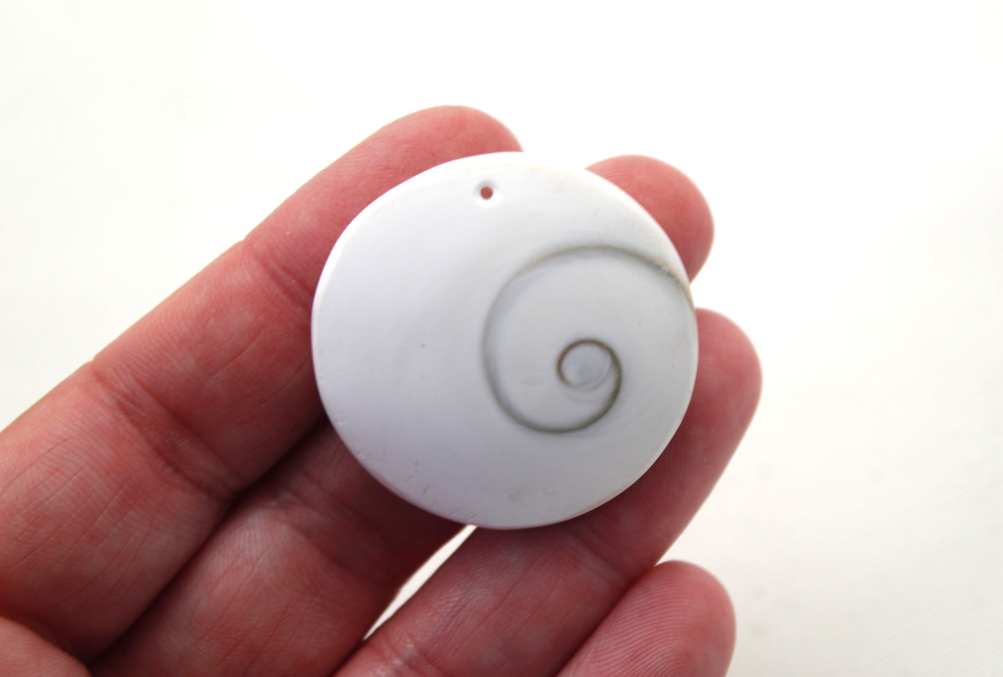 Large Shiva Eye Snail fossil gemstone 34MM DRILLED