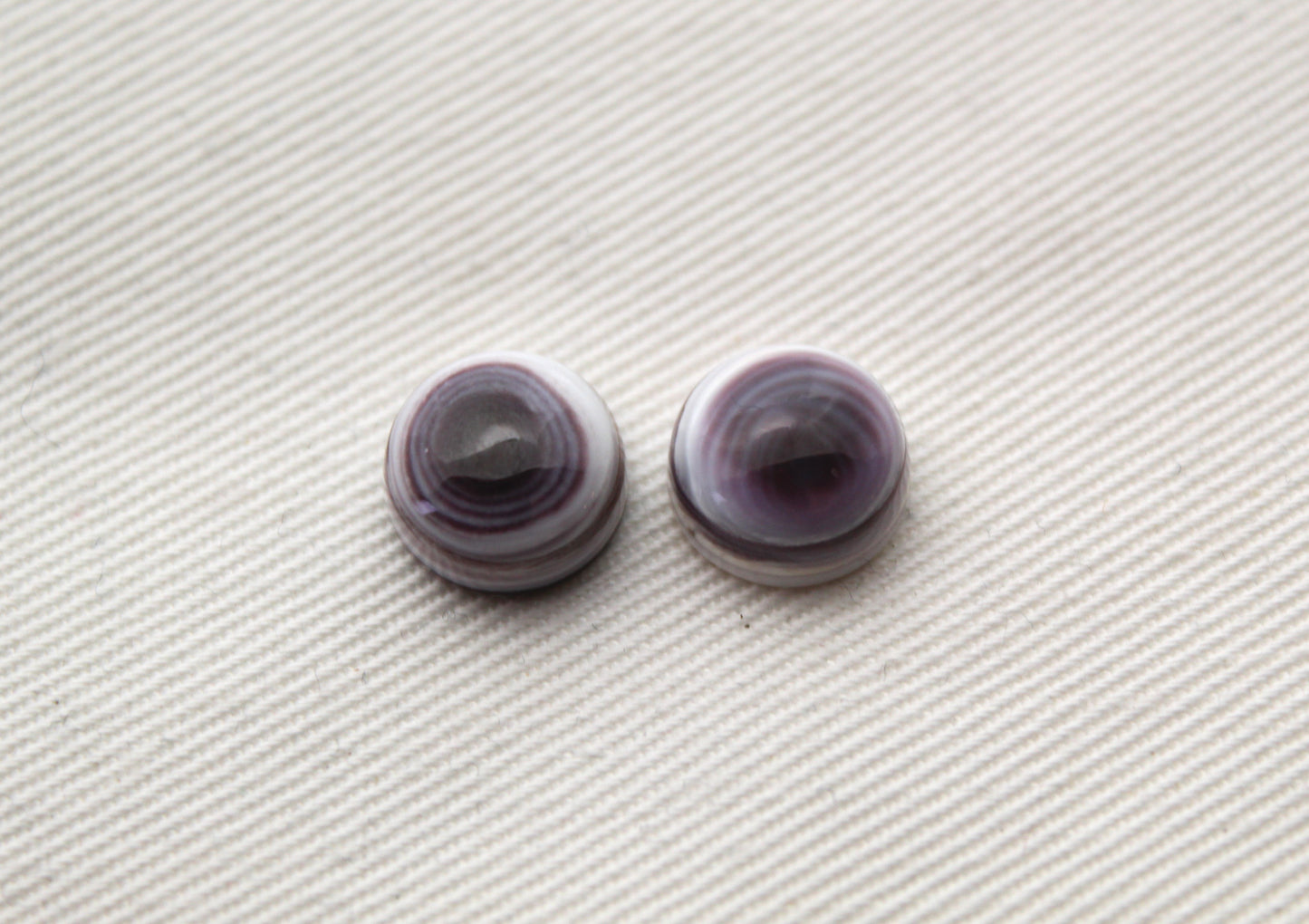 TWO Wampum Quahog Shell round 10MM purple