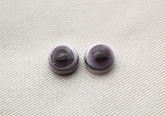 TWO Wampum Quahog Shell round 10MM purple