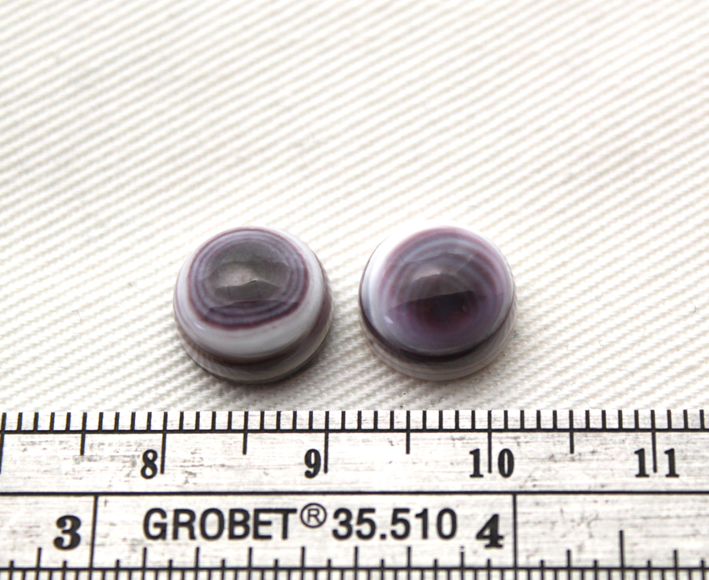 TWO Wampum Quahog Shell round 10MM purple