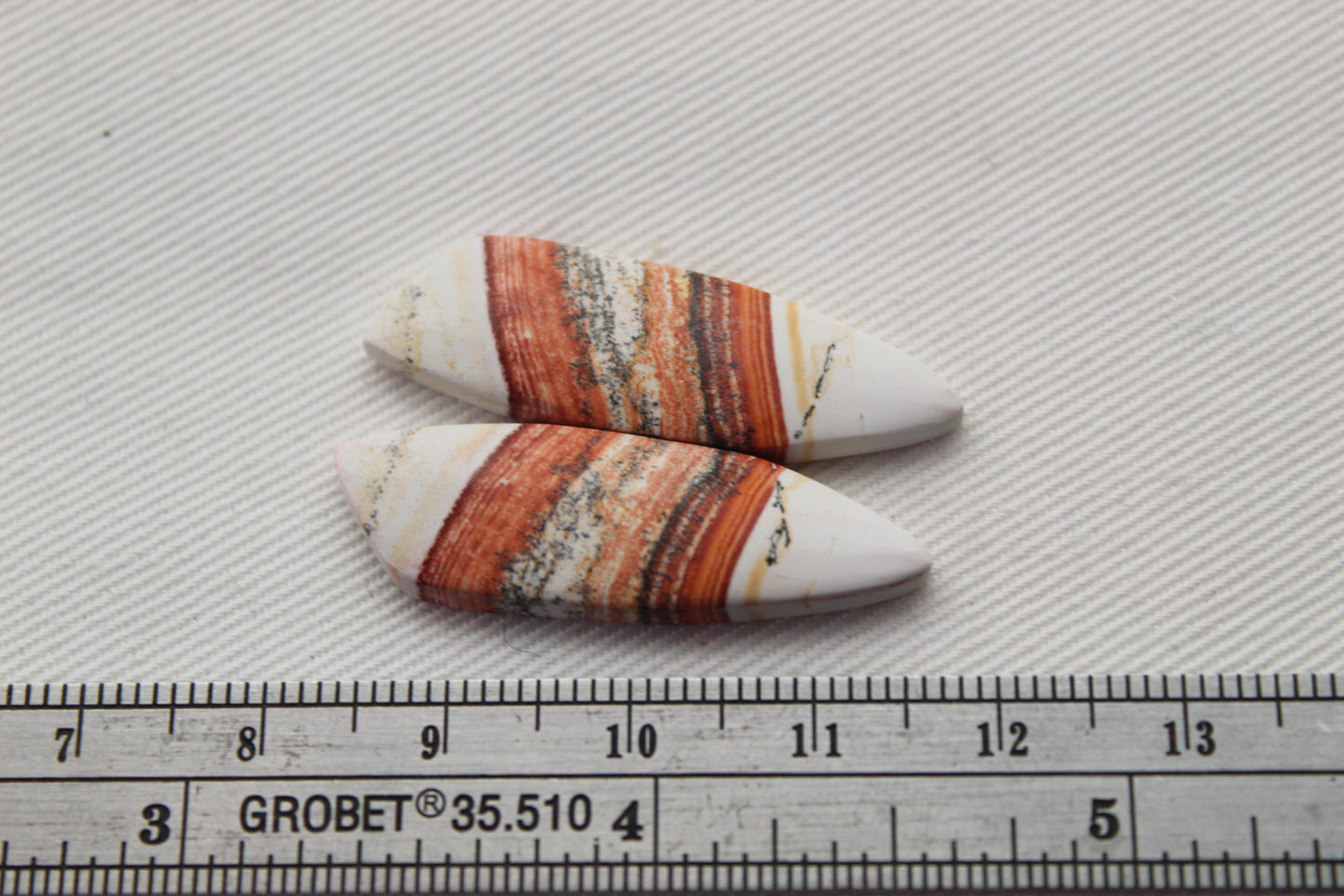 <tc>Paire de Cabochons de Jaspe Rétro crème jaune marron</tc>