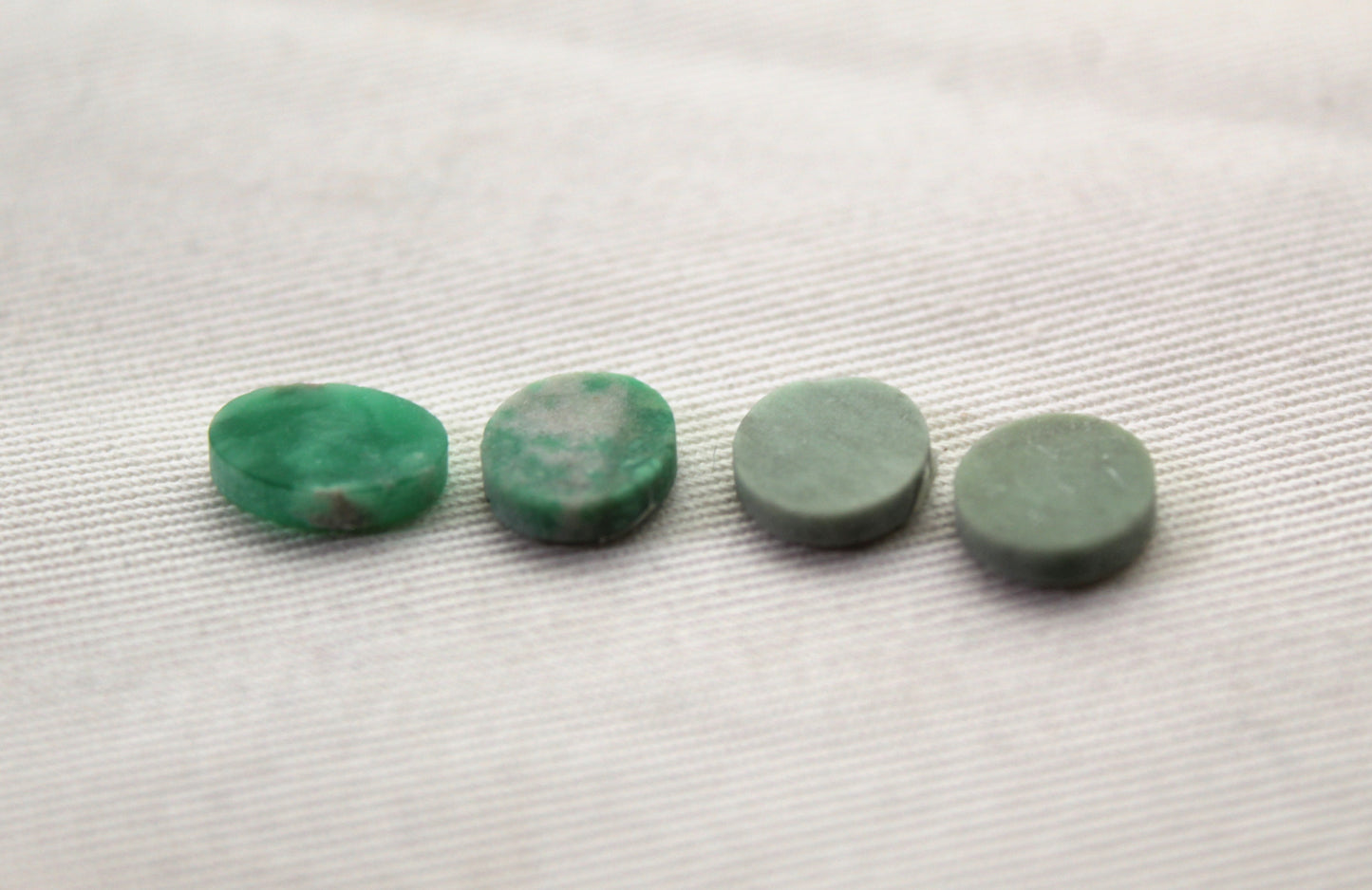Paire de Cabochons Plats Variscite 10 MM Pierres gemmes rondes