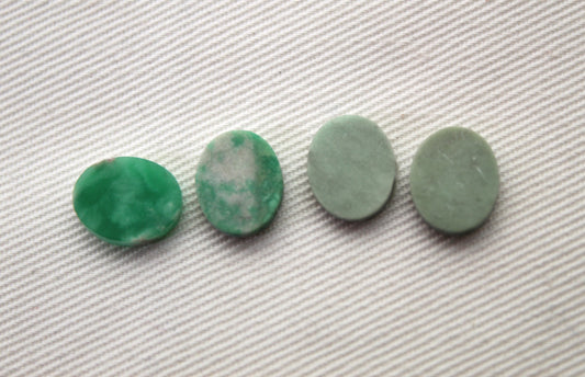 Paire de Cabochons Plats Variscite 10 MM Pierres gemmes rondes