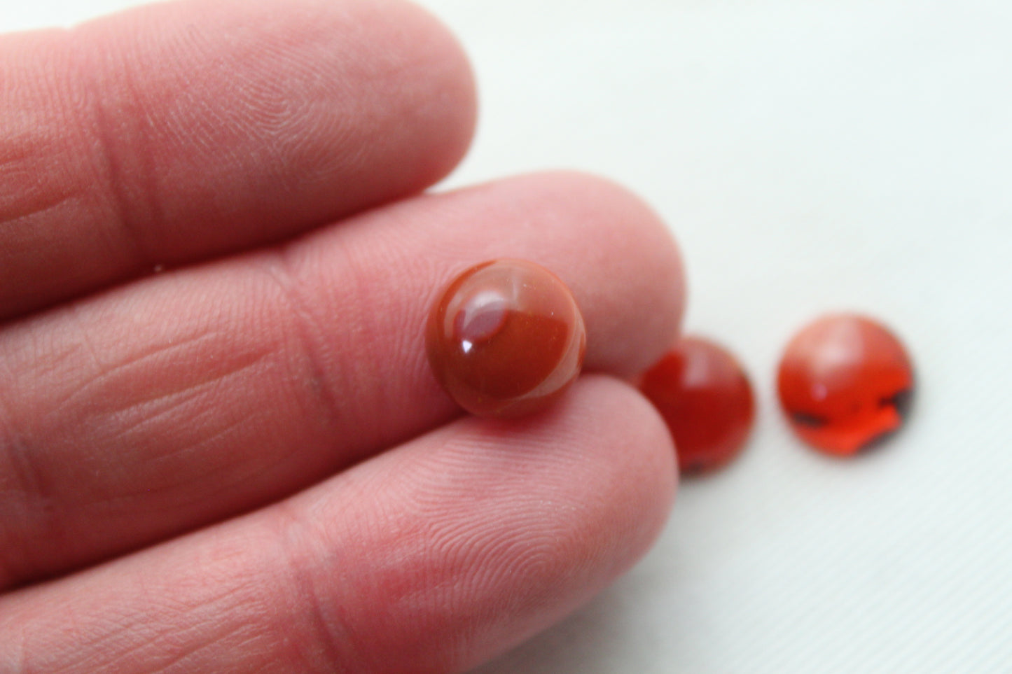 THREE Mexican Opal Cabochons round 10MM Gemstones