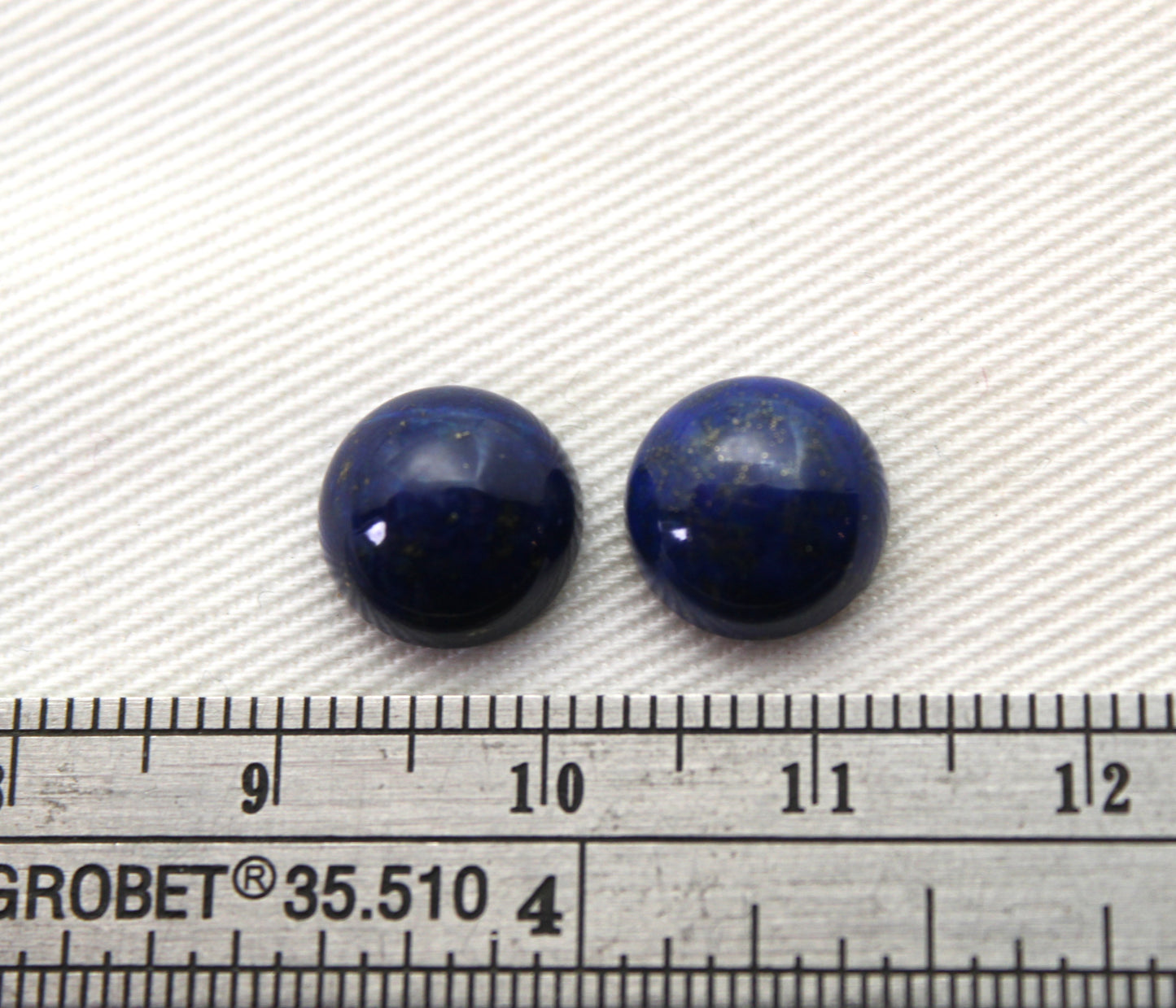 Lot de DEUX cabochons Lapis Lazuli 10 MM Gemstones rond bleu
