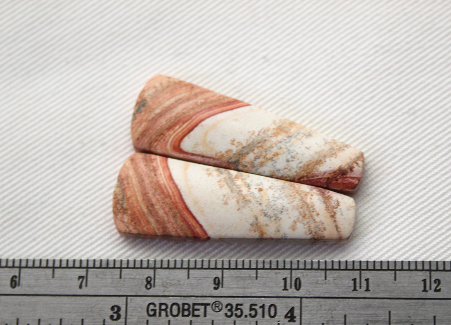 <tc>Paire de Cabochons de Jaspe Rétro crème jaune marron</tc>
