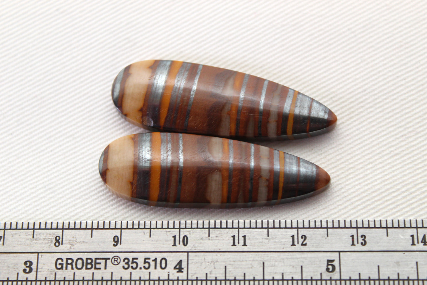 Iron Tiger Eye Pair Cabochon Gemstone Teardrop