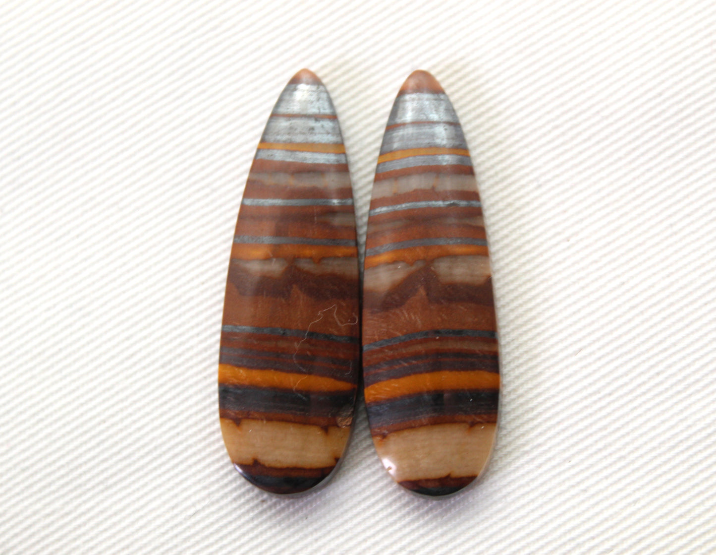 Iron Tiger Eye Pair Cabochon Gemstone Teardrop