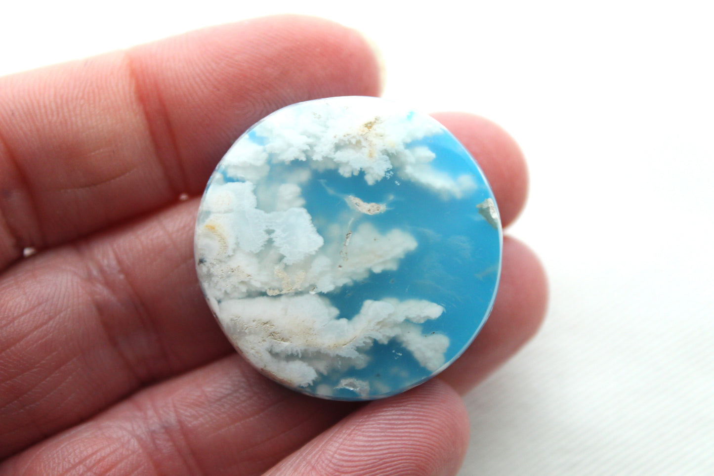 Indonesian Agate Plume DOUBLET Cabochon  round 31MM
