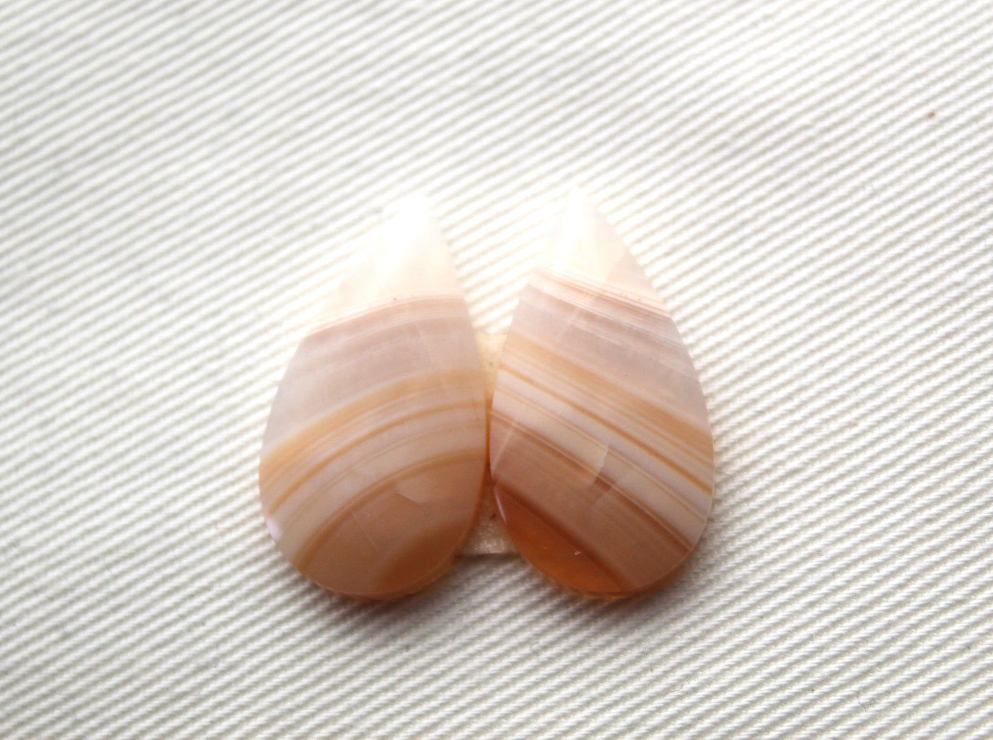 Banded Agates Cabochons Gemstone Pair teardop