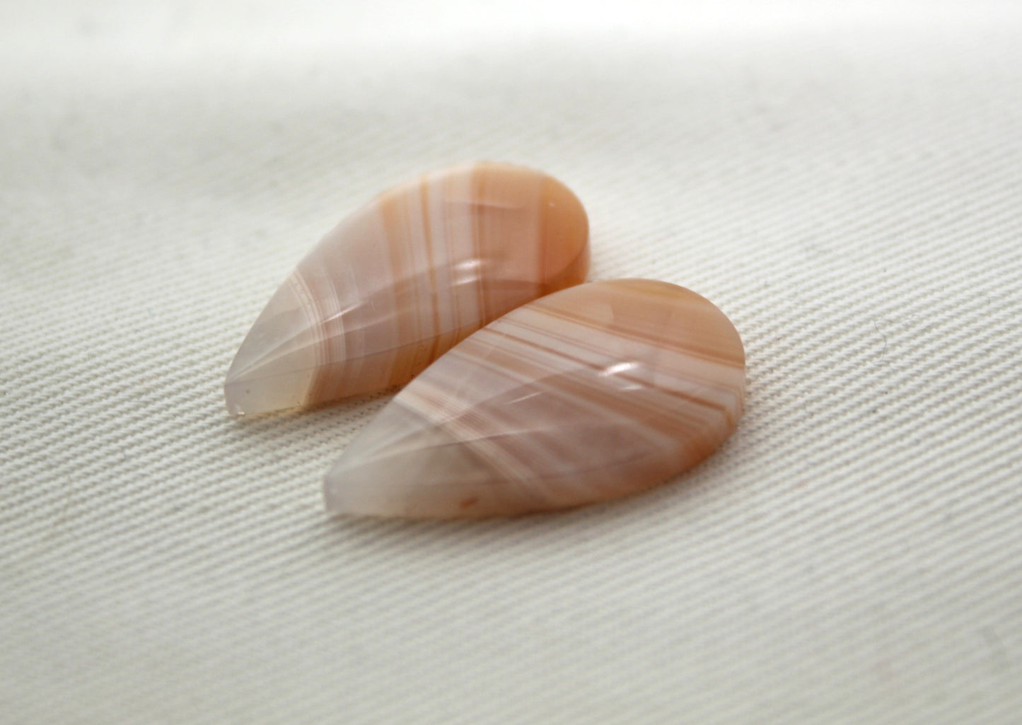 Banded Agates Cabochons Gemstone Pair teardop