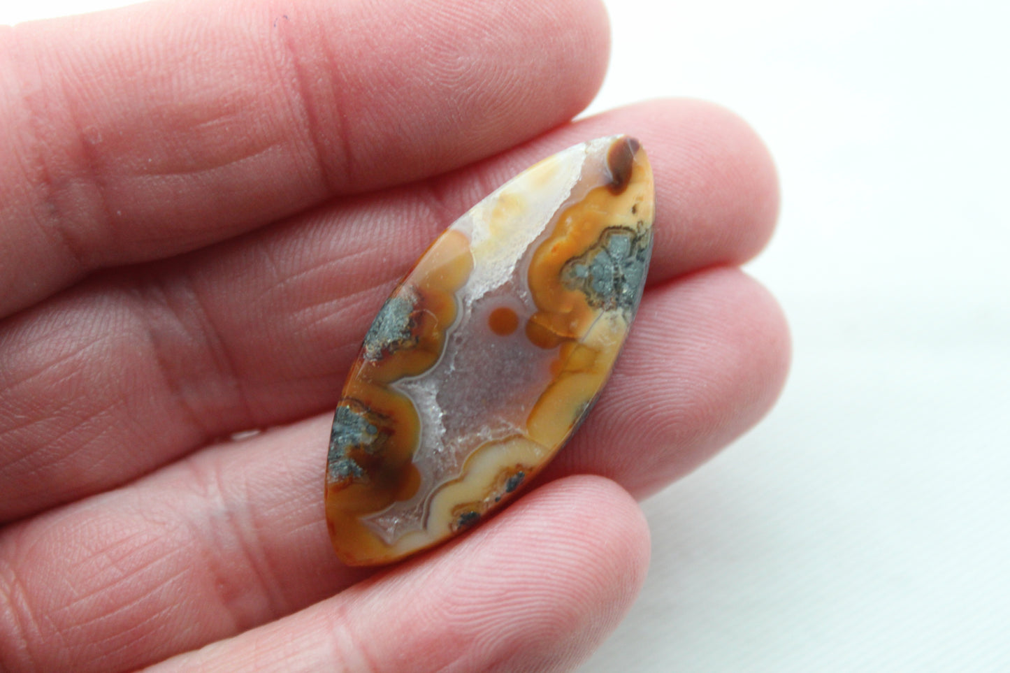 NICE Marcasite in Cabochon Marquise Gemstone DRUZY edge