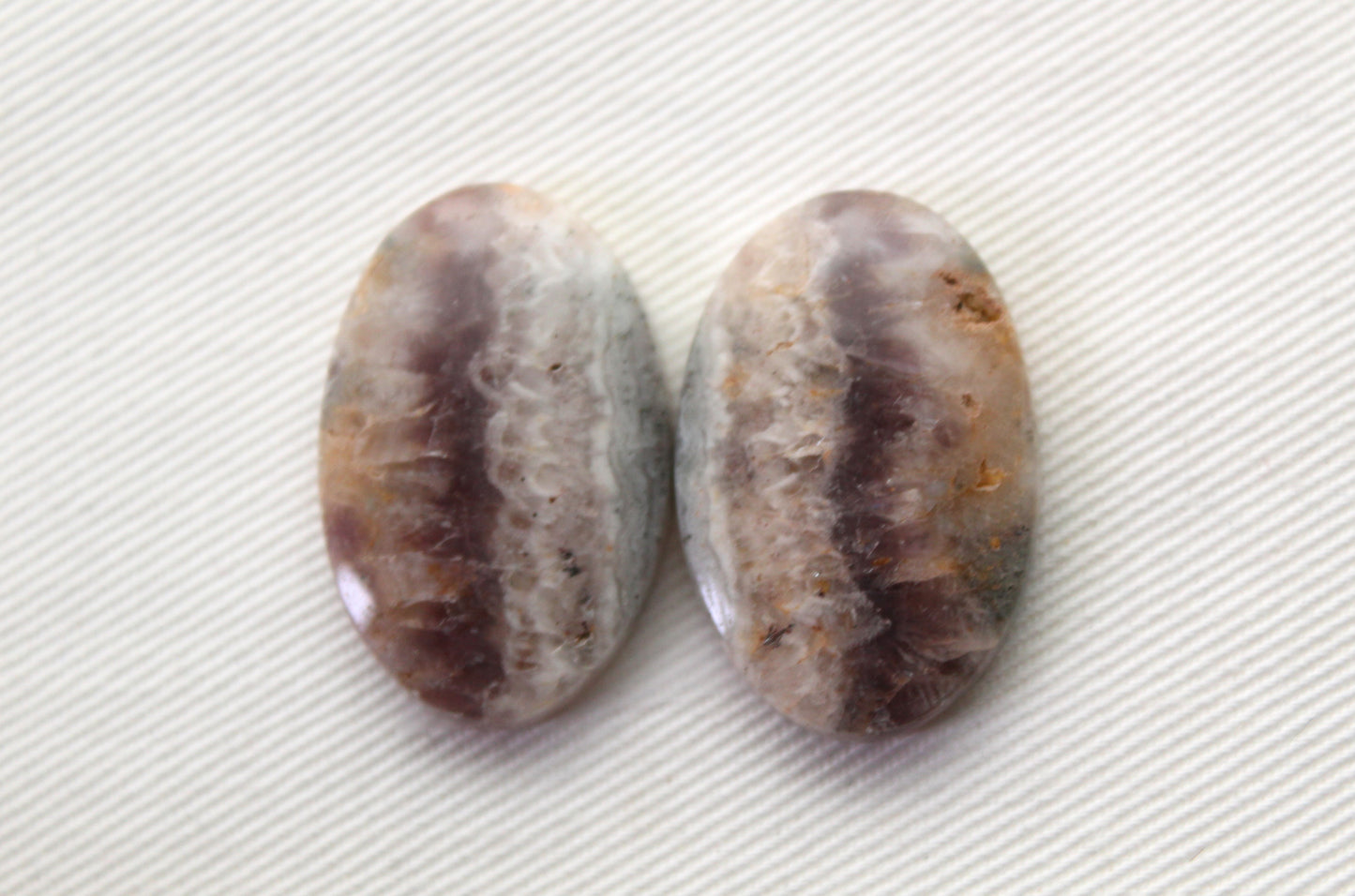 Amethyst Cabochon Pair Gemstone Oval