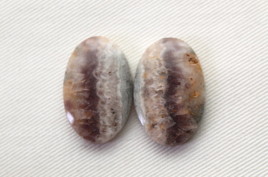 Amethyst Cabochon Pair Gemstone Oval