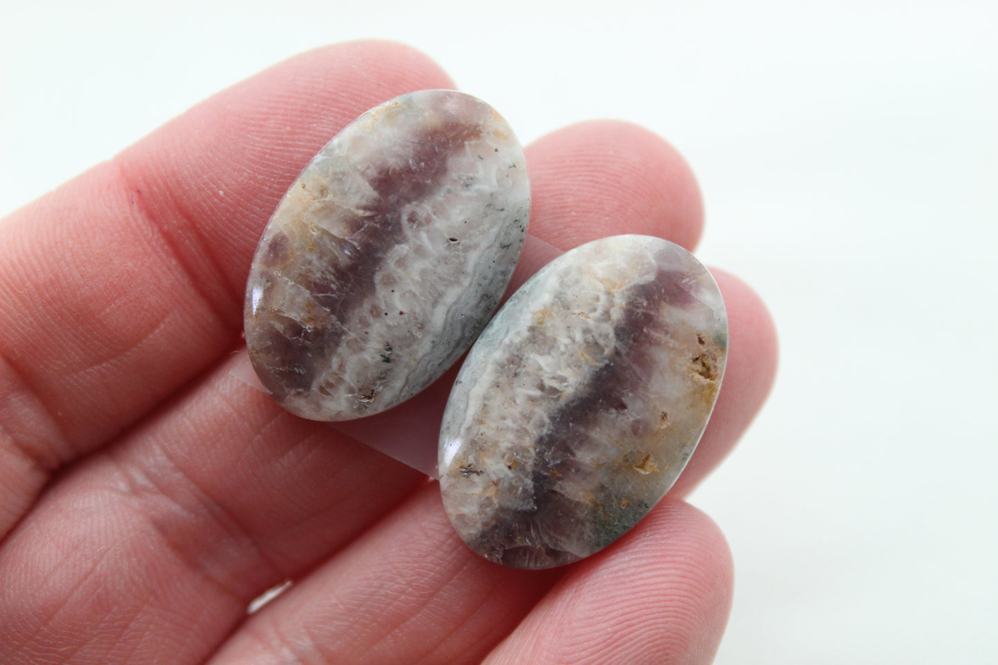 Amethyst Cabochon Pair Gemstone Oval