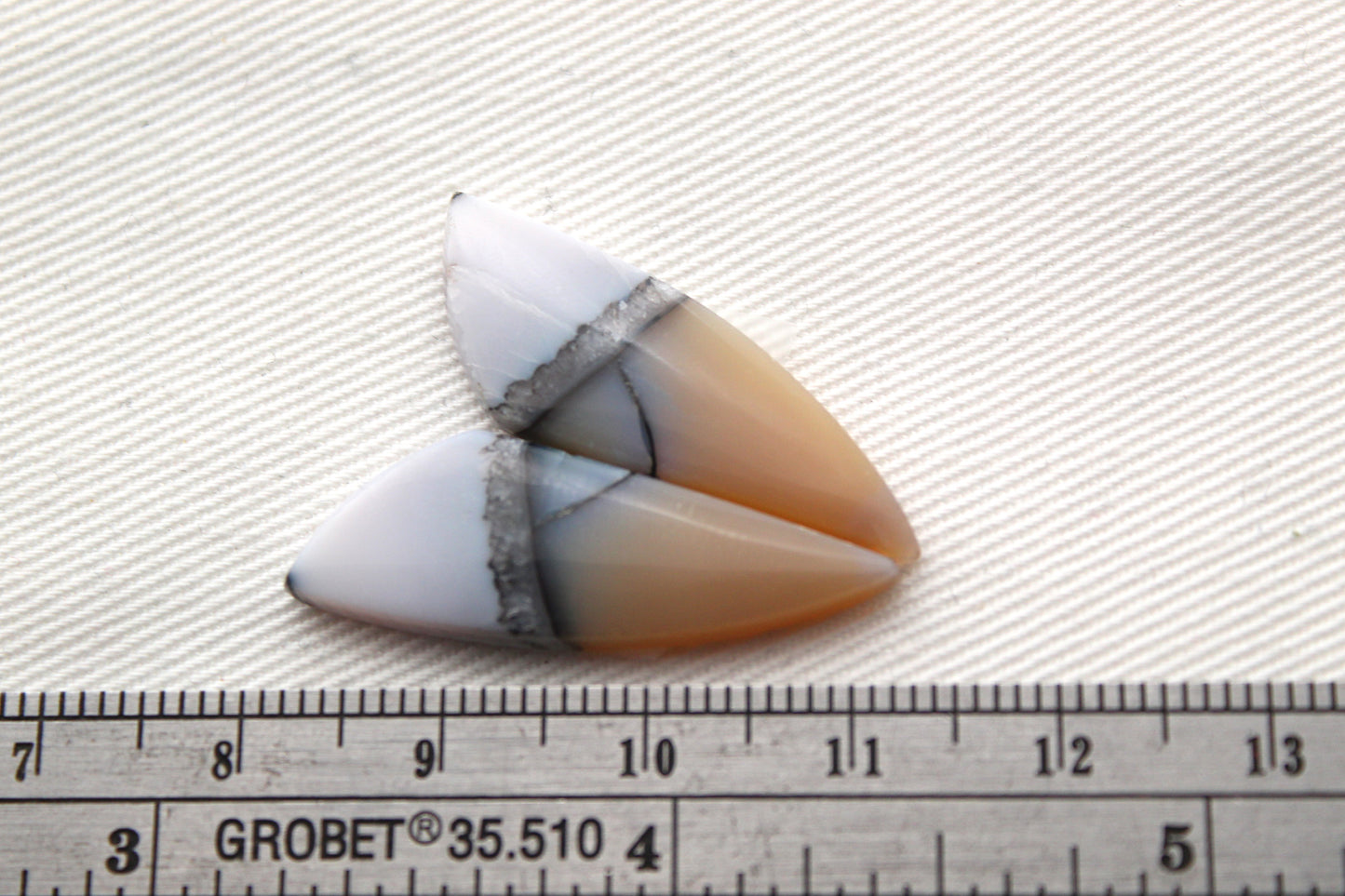 Paire Cabochons d'Agate Plume Noire d'Indonésie pierre gemme naturelle