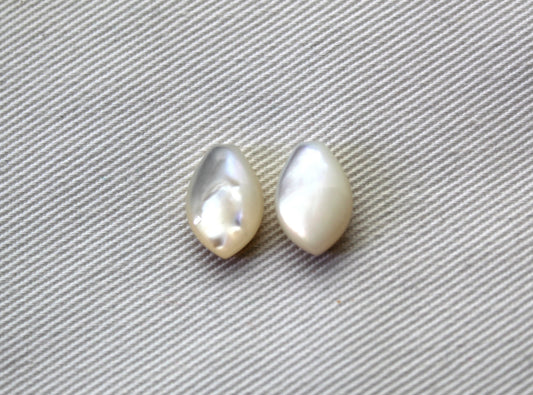 DEUX cabochons Nacre Pierres gemmes rondes 10MM