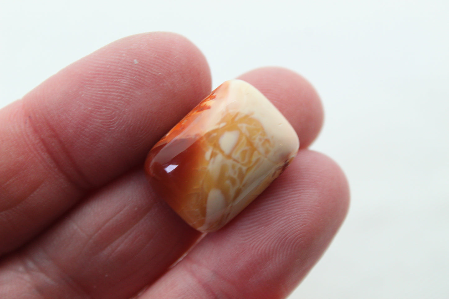 Mexican Opal Cabochon rectangle orange 15X20MM