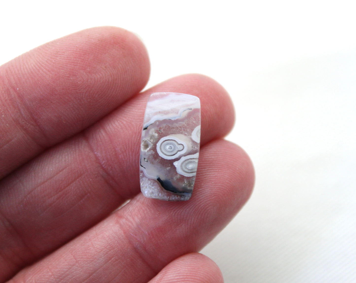 Small Orbicular Agate Cabochons Pair Gemstone natural