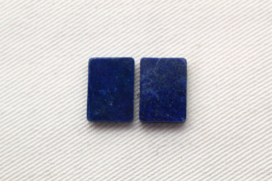 DEUX Lapis lazuli Cabochon Plat Bleu Pierres Précieuses 10x14MM
