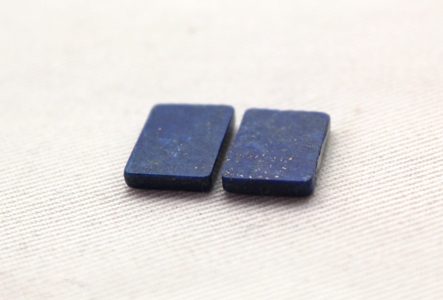 DEUX Lapis lazuli Cabochon Plat Bleu Pierres Précieuses 10x14MM