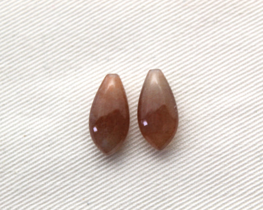 TWO Bloodstone Beads 8X16MM