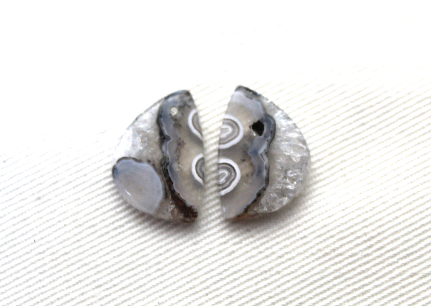 Small Orbicular Agate Cabochons Pair Gemstone natural (Copie)