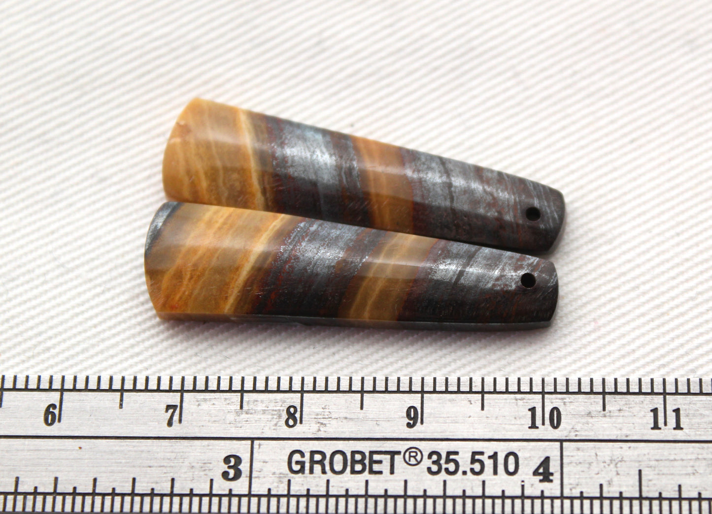 Iron Tiger Eye Pair Cabochon Gemstone DRILLED
