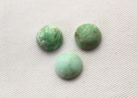 FOUR Chrysoprase cabochon rond 8 mm vert