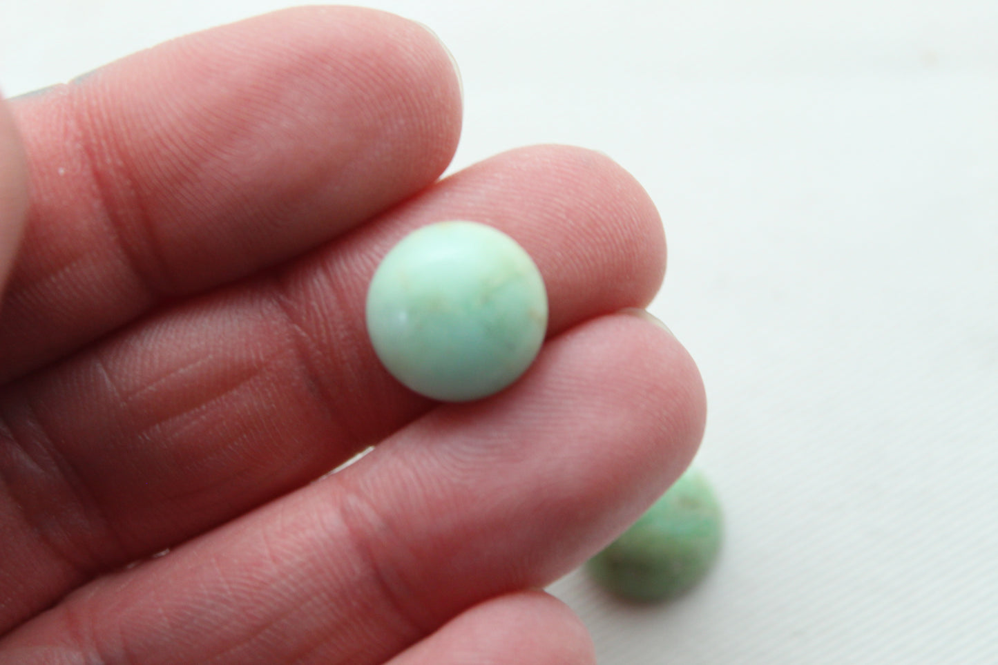 FOUR Chrysoprase cabochon rond 8 mm vert