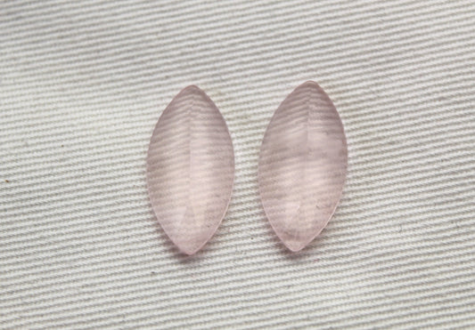 <tc>Paire de cabochons Quartz Rose Pierres rondes 8MM</tc>