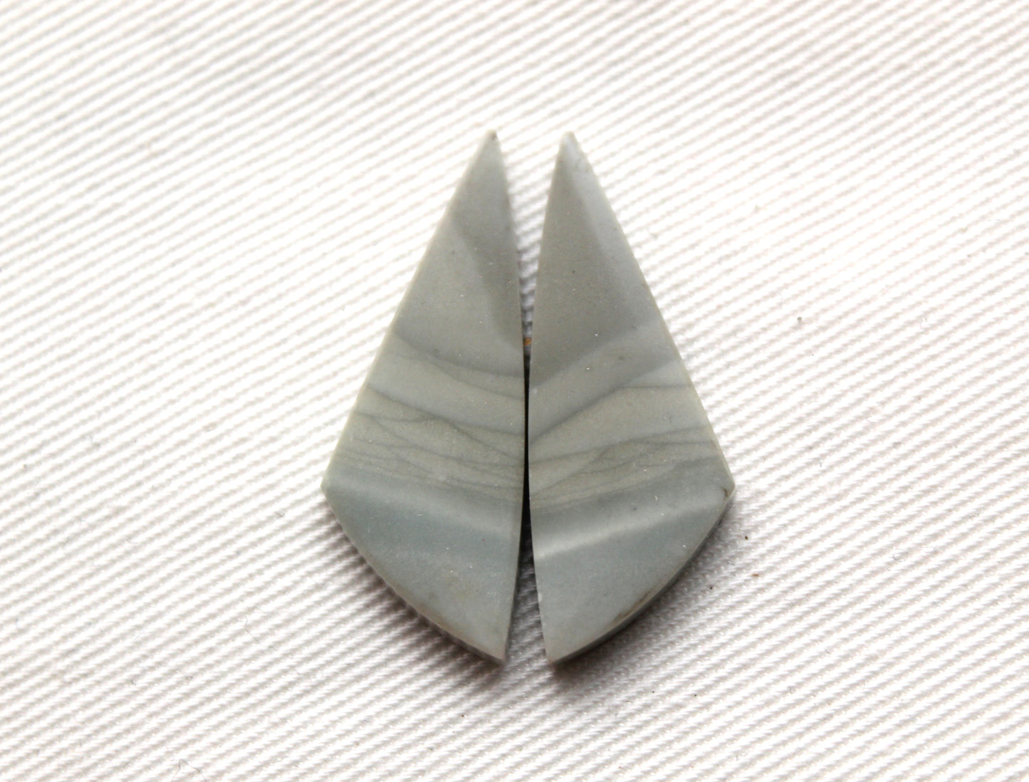 Pair of green Jasper Cabochons