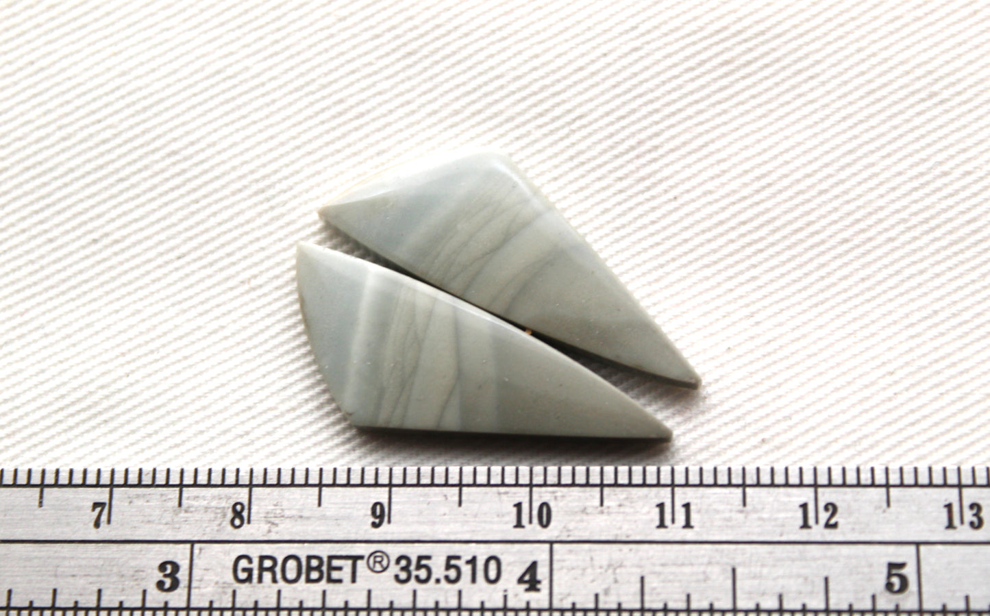 Pair of green Jasper Cabochons