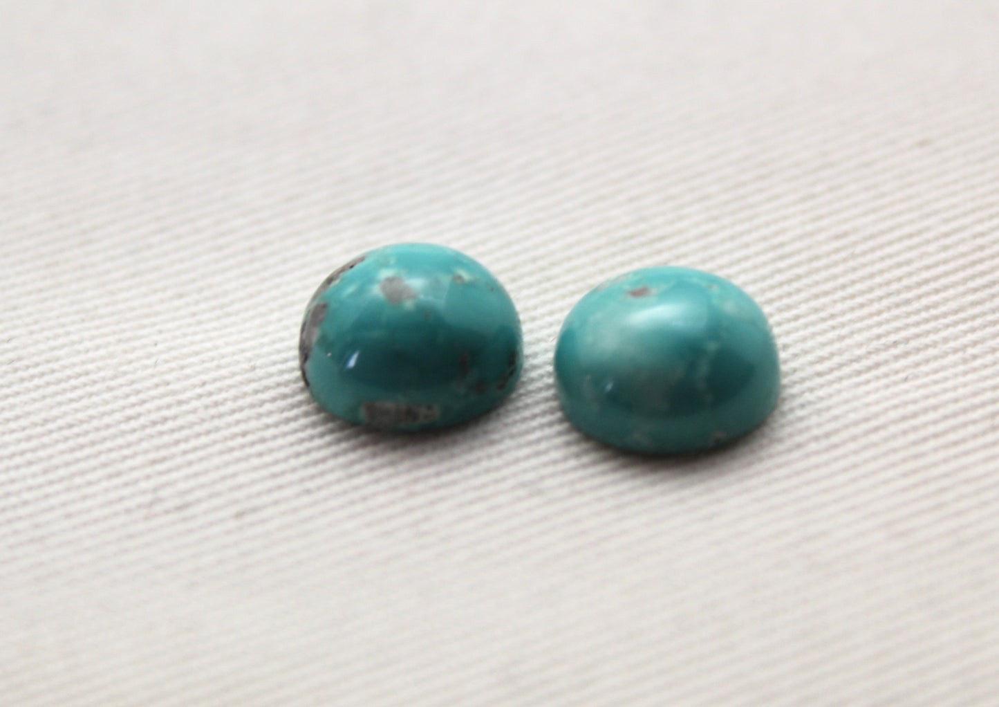 TWO round Turquoise cabochons Gemstones 10MM