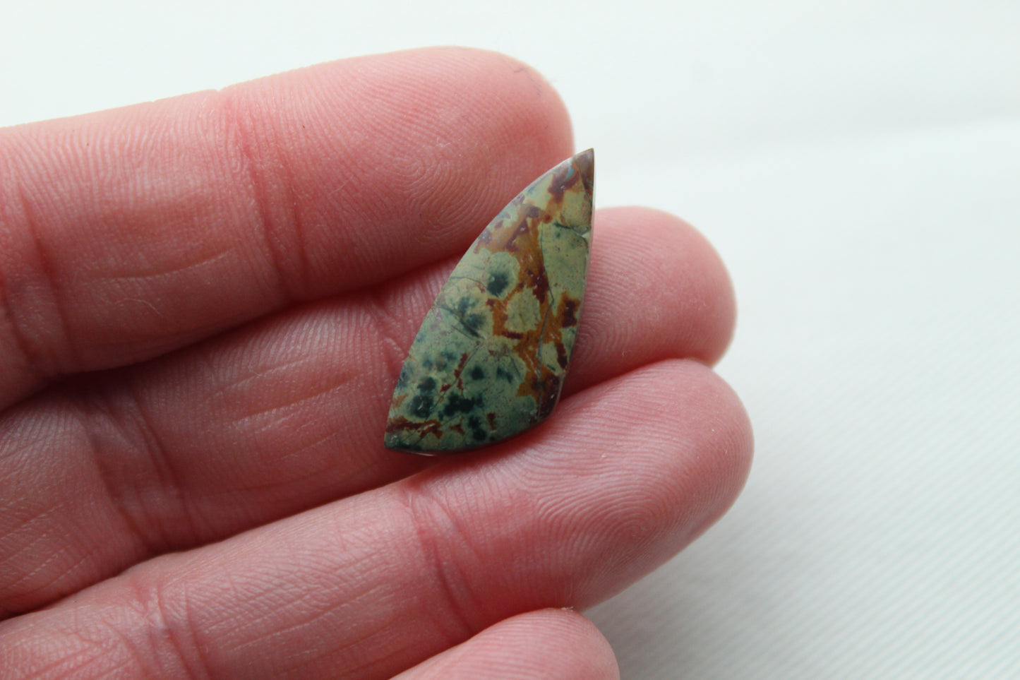 Small Morning Dew Jasper Cabochon Pair Gemstone Green