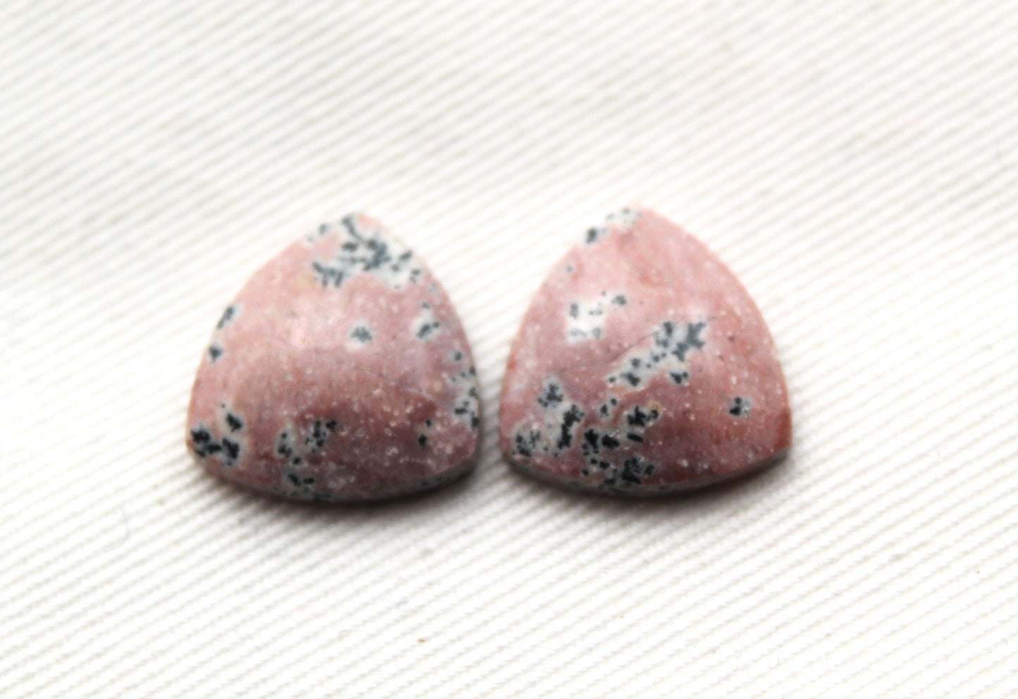 Small Dendritic Jasper Cabochon Pair Gemstone trillion 16MM