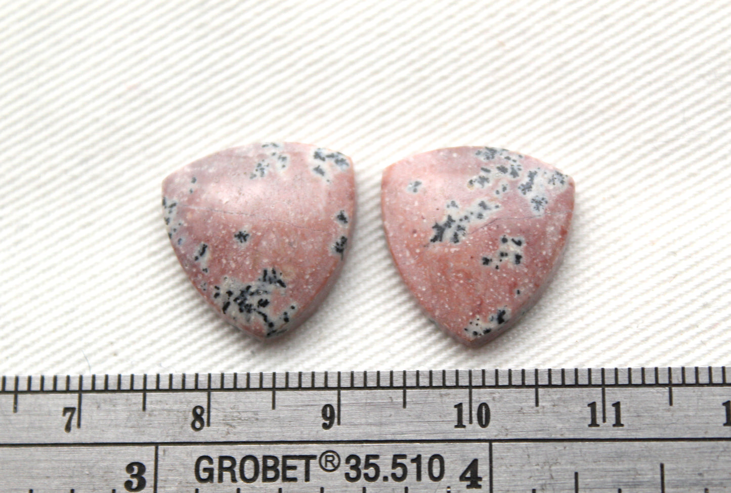 Small Dendritic Jasper Cabochon Pair Gemstone trillion 16MM