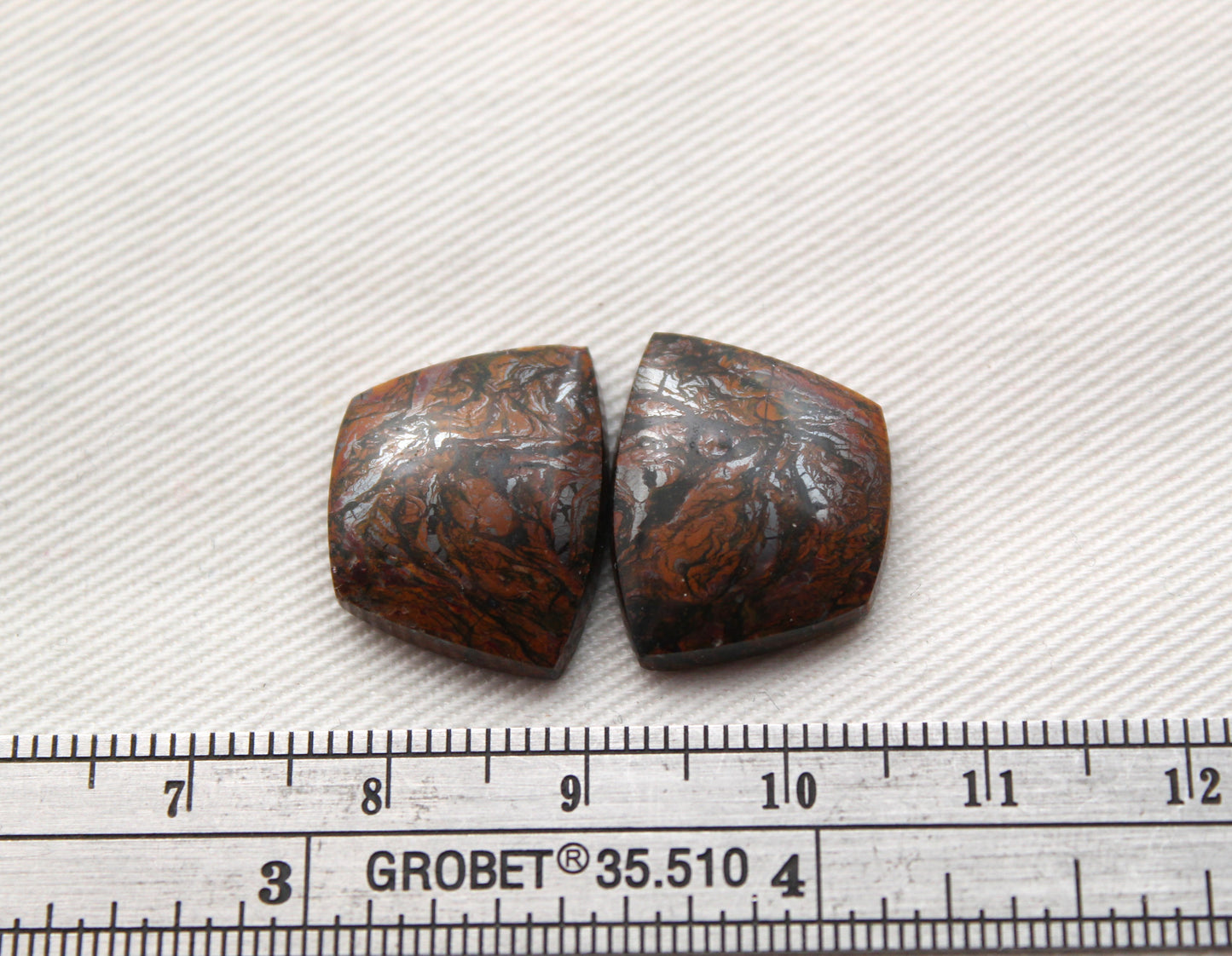 SMALL Fingerprint Jasper cabochons pair Gemstone