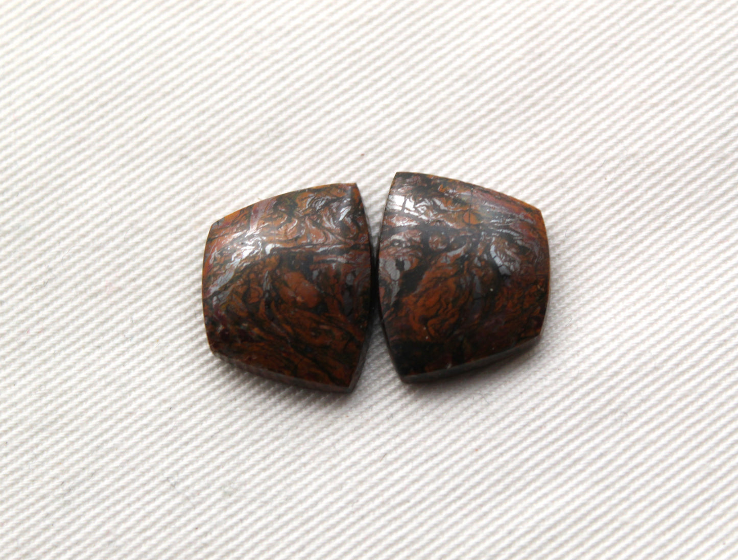 SMALL Fingerprint Jasper cabochons pair Gemstone