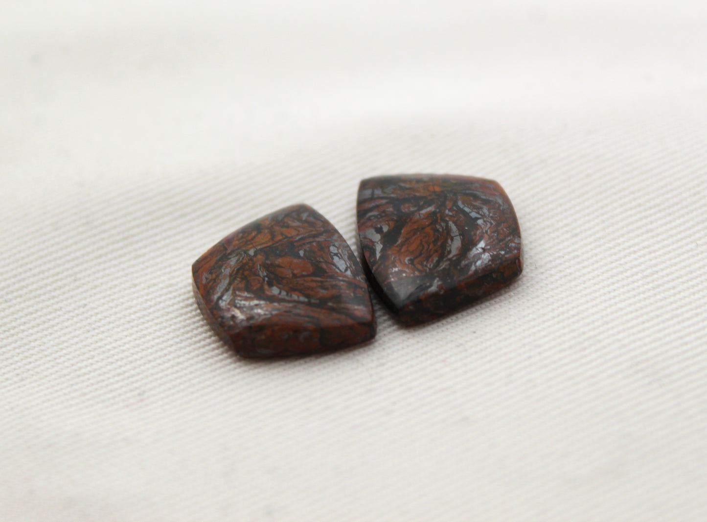 SMALL Fingerprint Jasper cabochons pair Gemstone