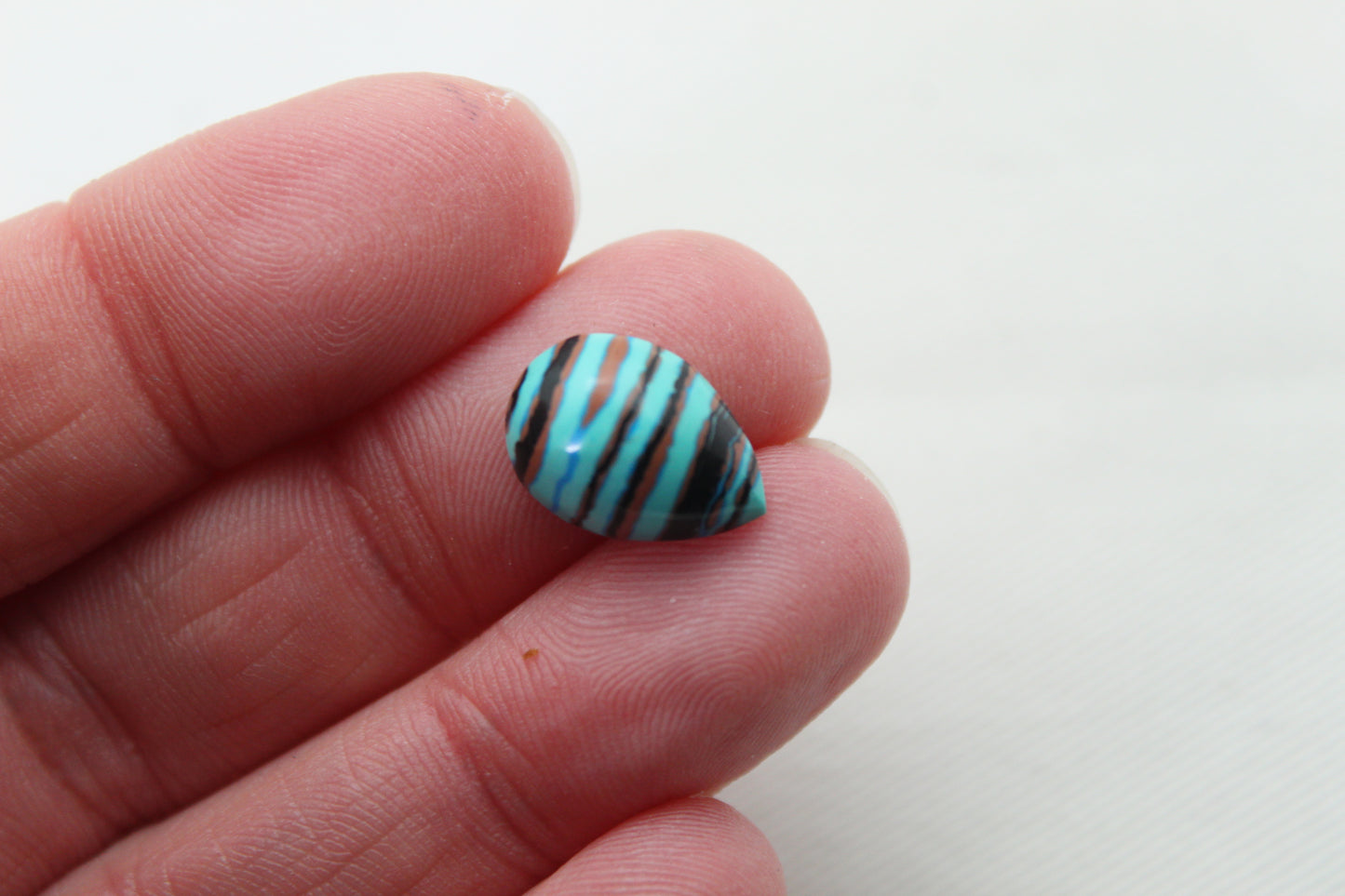 SMALL Rainbow Calsilica Cabochons pair Pear 15X10MM