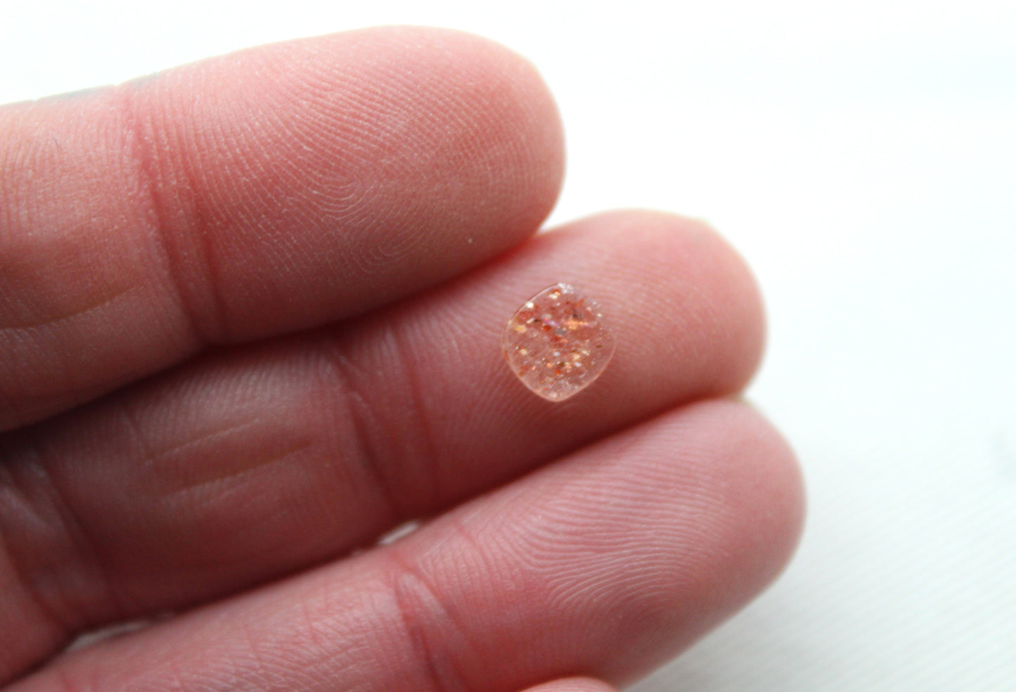 Lot of FOUR Sunstone cabochons 6 MM Gemstones cushion square
