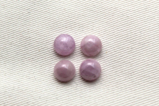 FOUR Kunzite cabochons Gemstones round 8MM