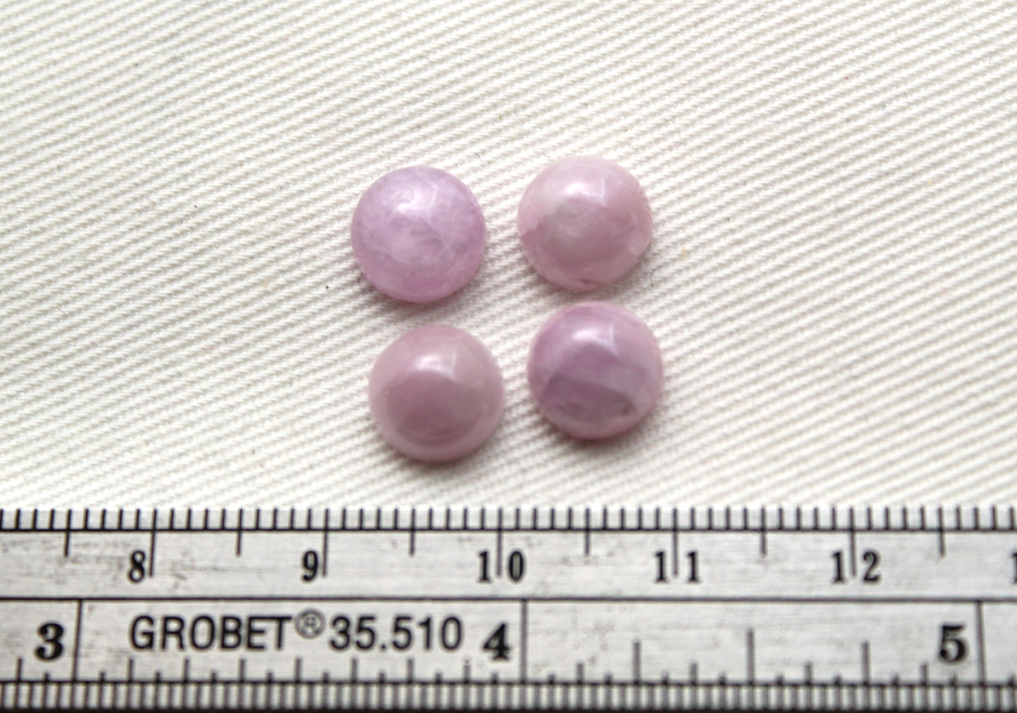FOUR Kunzite cabochons Gemstones round 8MM