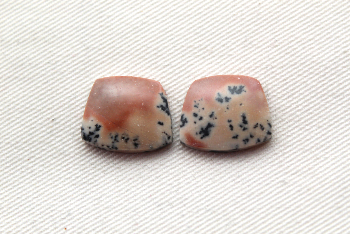 Small Dendritic Jasper Cabochon Pair Gemstone
